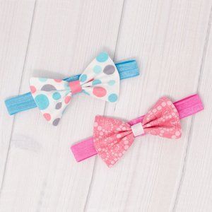 Pink Dots Hair Bow & Headband Set